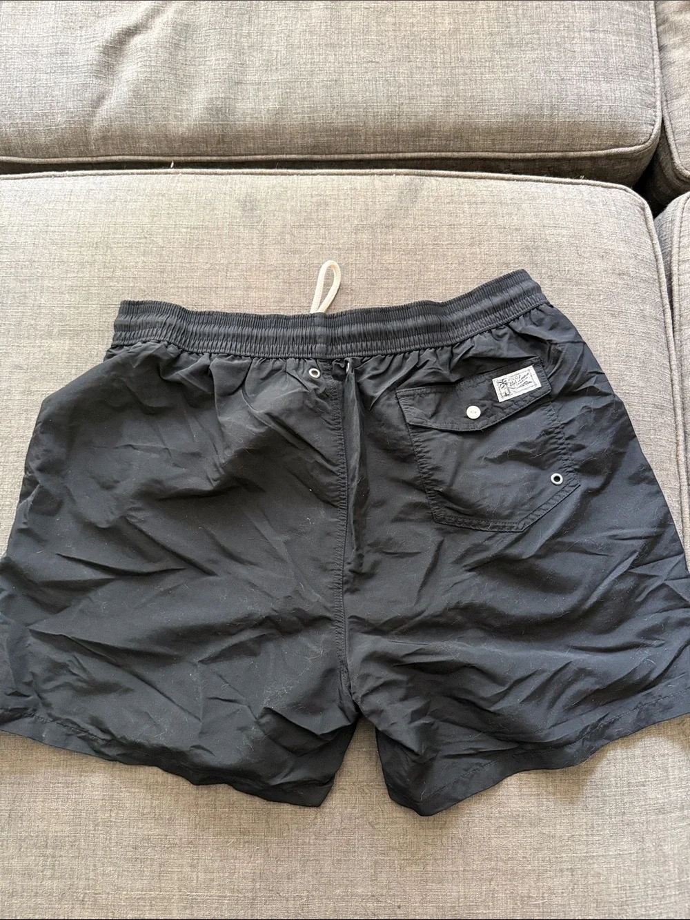 Polo by Ralph Lauren Black Swim Trunks with Red Accent